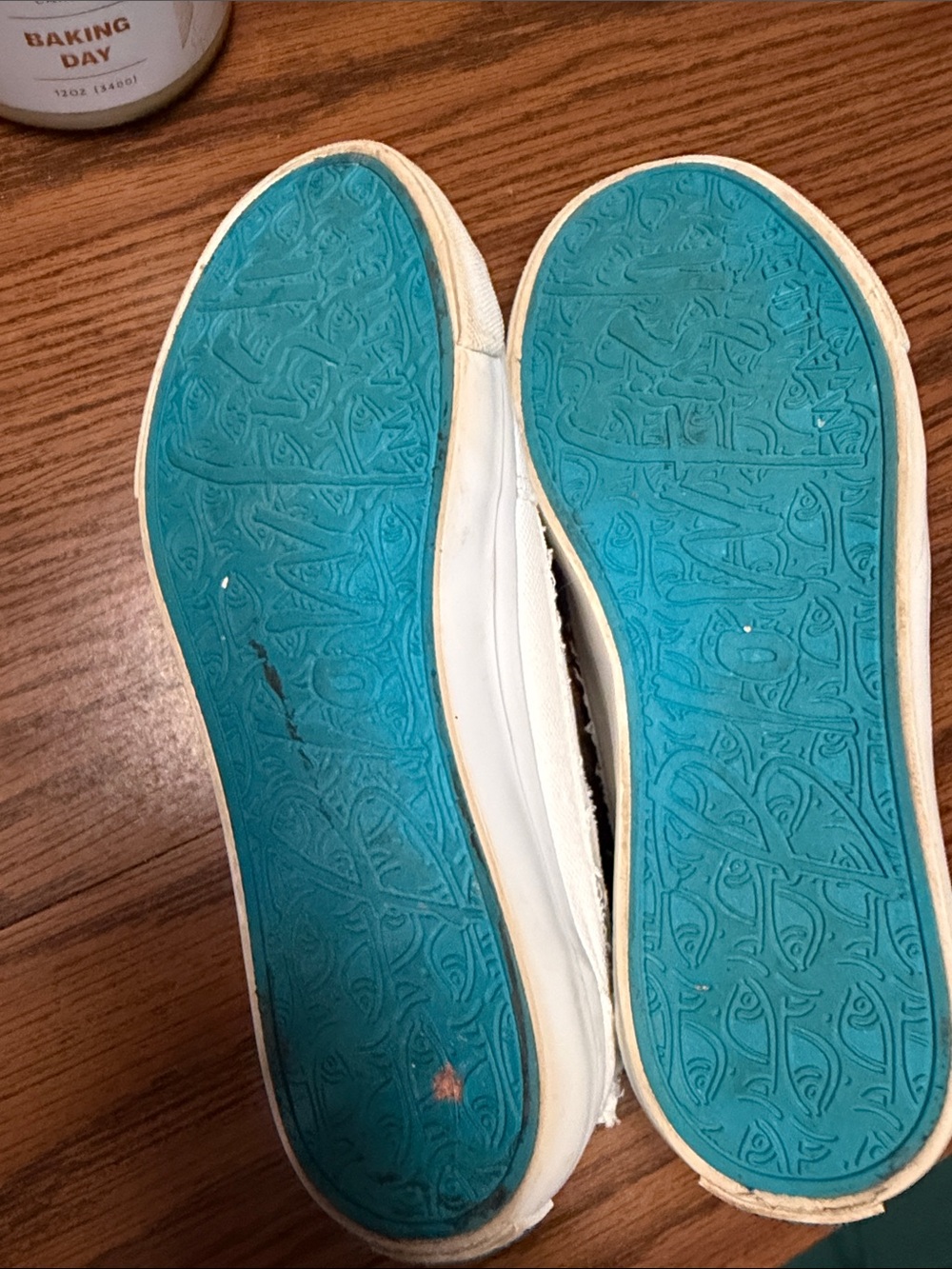 Blowfish White Slip-On Canvas Sneakers with Colorful Zebra Insole - Picture 4 of 6
